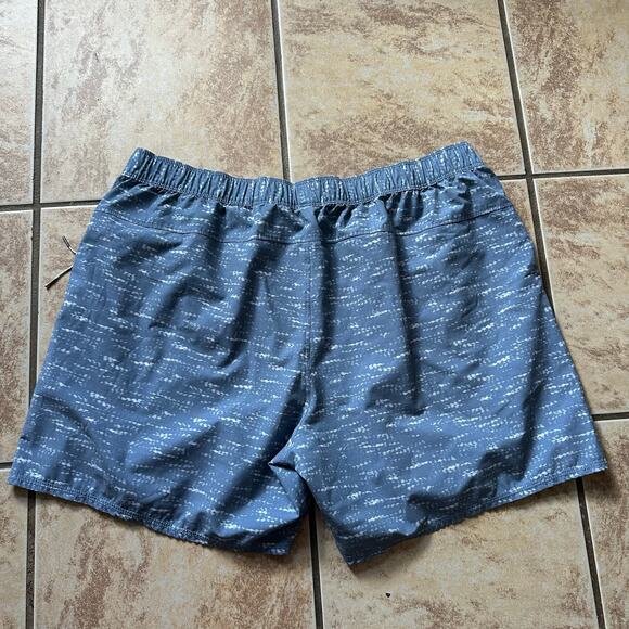 Vuori Mens Cape 6" Swim Short Trunks Cloud Slub XL Zip Pocket Unlined Blue - Picture 7 of 9